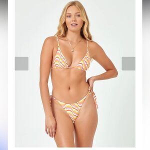 L*Space Womens Bikini Bottoms Eco Chic Econyl Lennox thong style